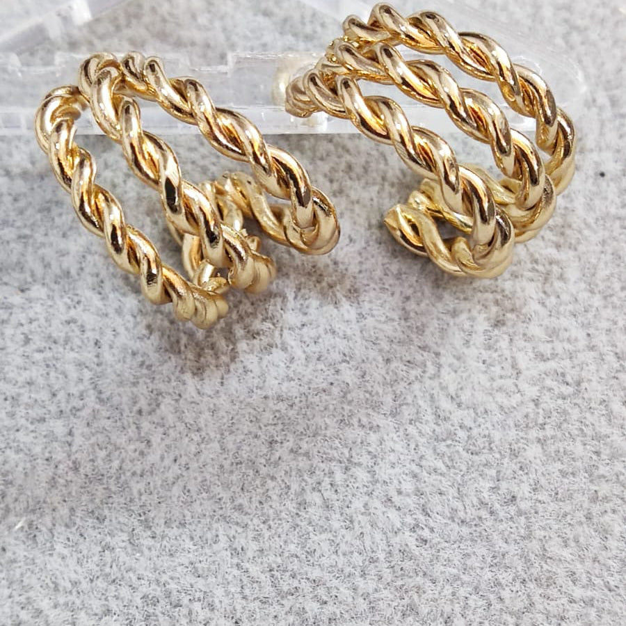 Gold Twist Hoops