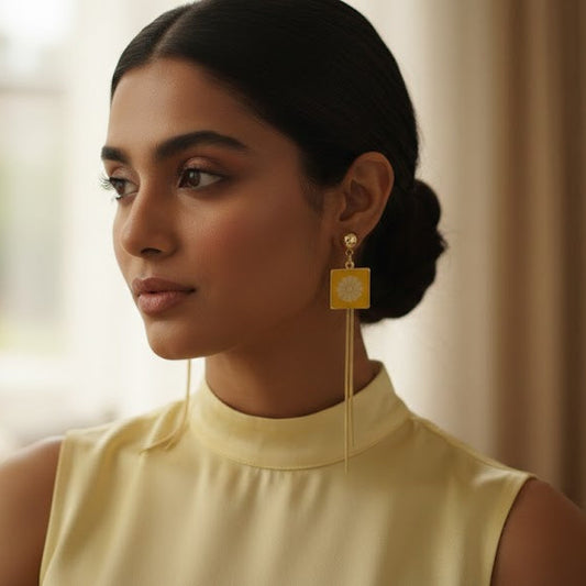 Yellow Petal Whisper Earrings