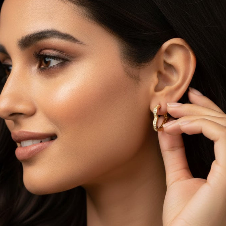 Little Heart Huggie Hoops