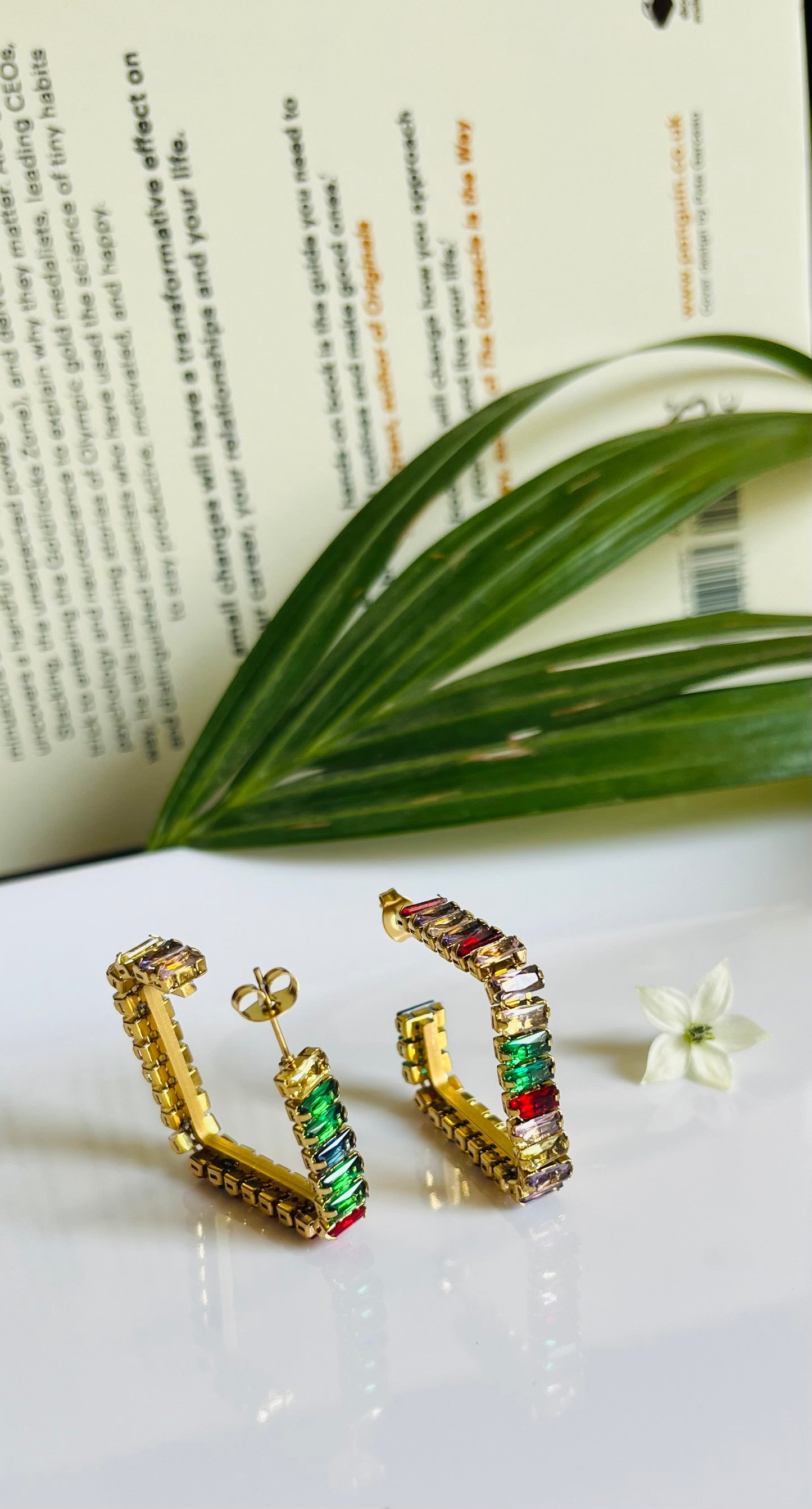 Multicolor Zircon Huggie Hoops