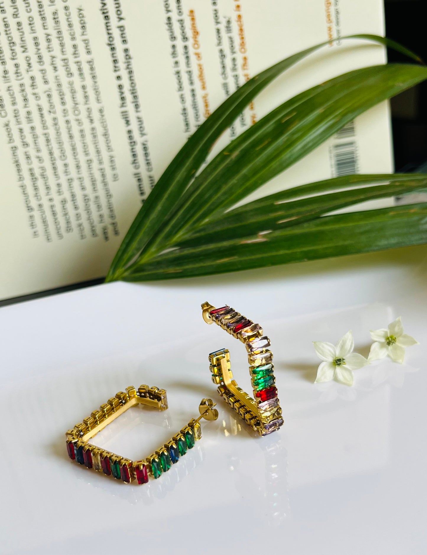 Multicolor Zircon Huggie Hoops